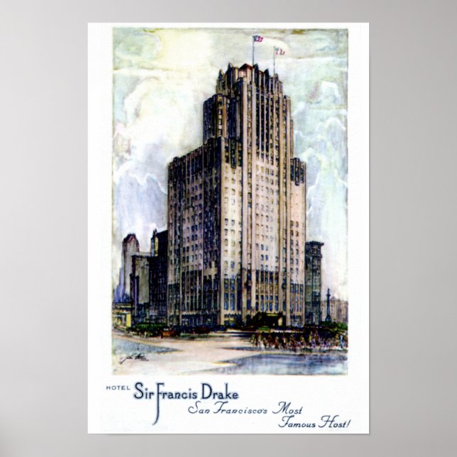 San Francisco California Herr Francis Drake Hotel Poster (Framsidan)