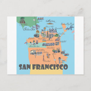 San Francisco California Karta Vykort