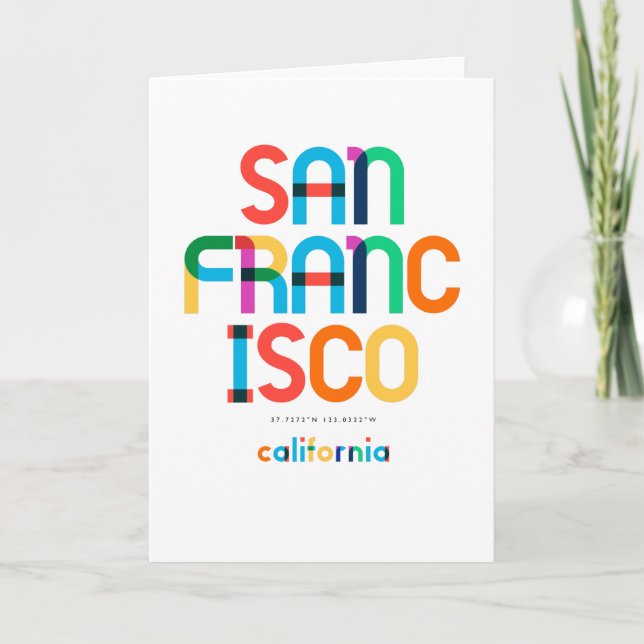 San Francisco California Mid Century, Pop Art Kort (Framsida)
