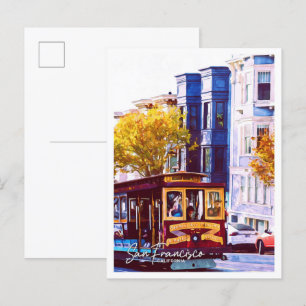 San Francisco California Oil Paint City Landscape Vykort