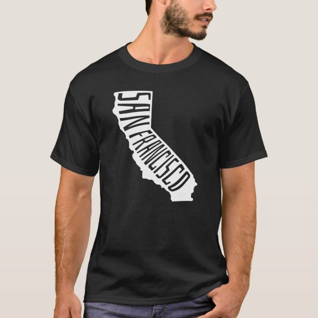San Francisco California Outline - America Travel T Shirt (Framsida)