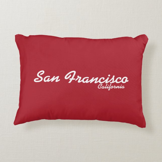 San Francisco, California Pillow Prydnadskudde (Baksidan)
