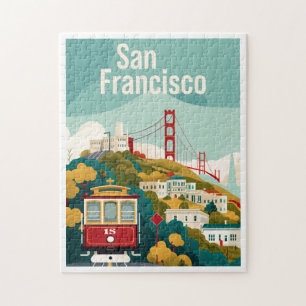 San Francisco California - Red Cable Car Pussel