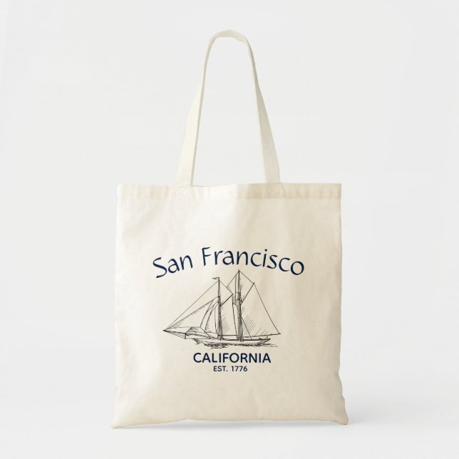 San Francisco California Sailboat Yachting Tygkasse (Framsidan)