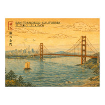 San Francisco California Siluett i japansk Ukiyo