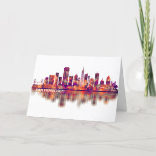San Francisco California Skyline Helgkort