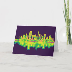San Francisco California Skyline Helgkort