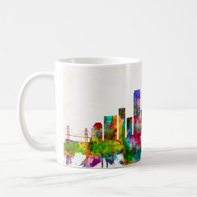San Francisco California Skyline Kaffemugg (Vänster)