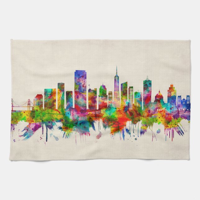 San Francisco California Skyline Kökshandduk (Horisontell)