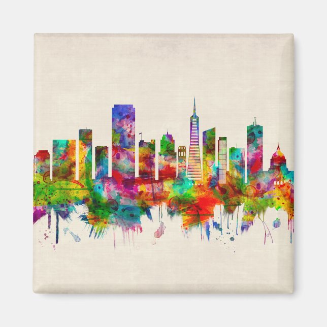 San Francisco California Skyline Magnet (Framsidan)