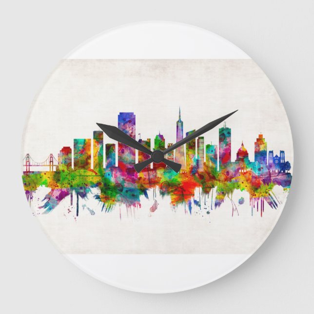 San Francisco California Skyline Stor Klocka (Framsida)