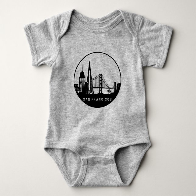 San Francisco California Skyline T Shirt (Framsida)