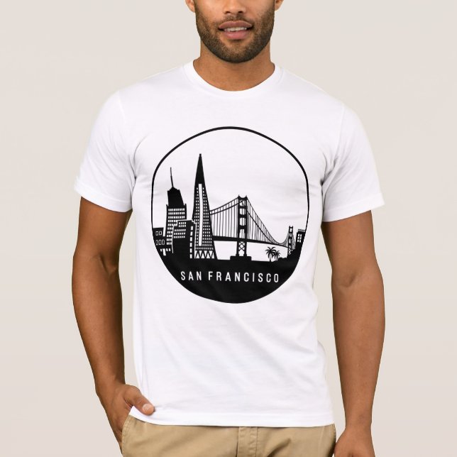 San Francisco California Skyline T Shirt (Framsida)