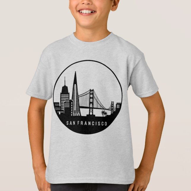 San Francisco California Skyline T Shirt (Framsida)