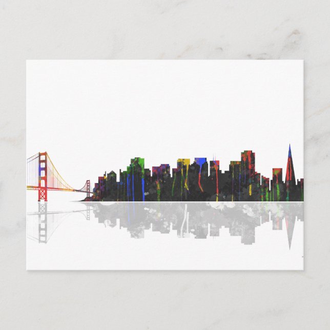 San Francisco California Skyline Vykort (Framsida)