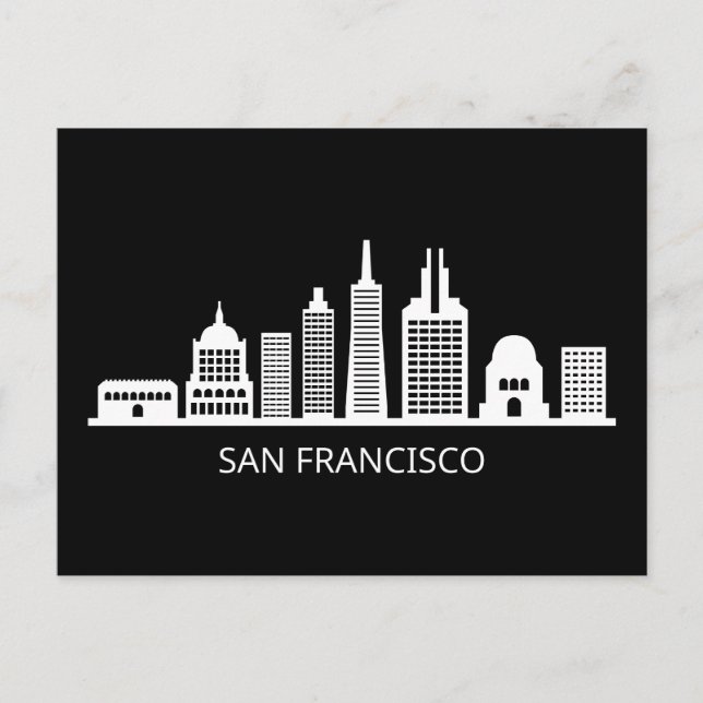 San Francisco California Skyline Vykort (Framsida)