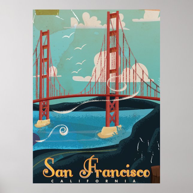 San Francisco, California Travel-affisch Poster (Framsidan)