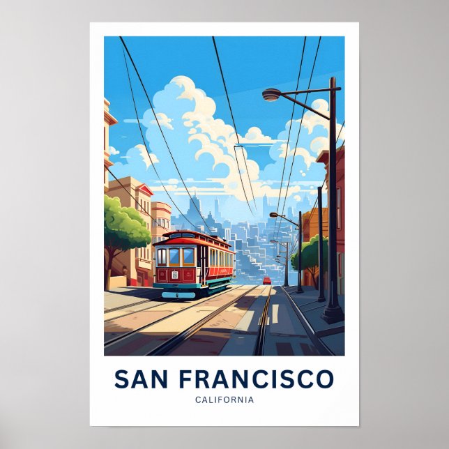 San Francisco California Travel Skriv ut Poster (Framsidan)