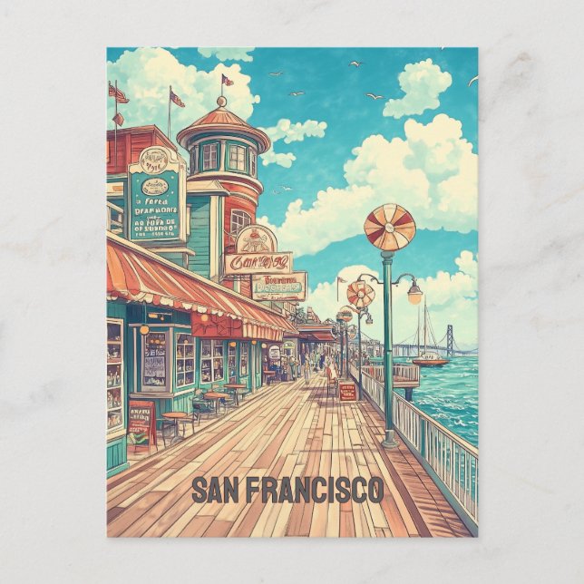 San Francisco California Travel Vykort (Framsida)