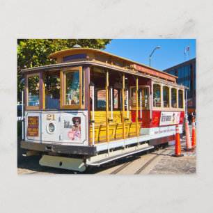 San Francisco California Trolley Car Postcard Vykort