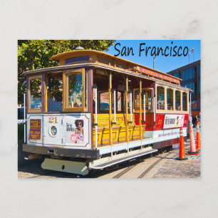 San Francisco California Trolley Car Postcard Vykort