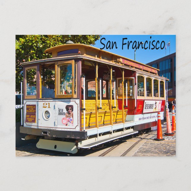 San Francisco California Trolley Car Postcard Vykort (Framsida)