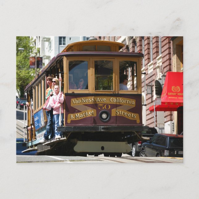 San Francisco California Trolley Car Postcard Vykort (Framsida)