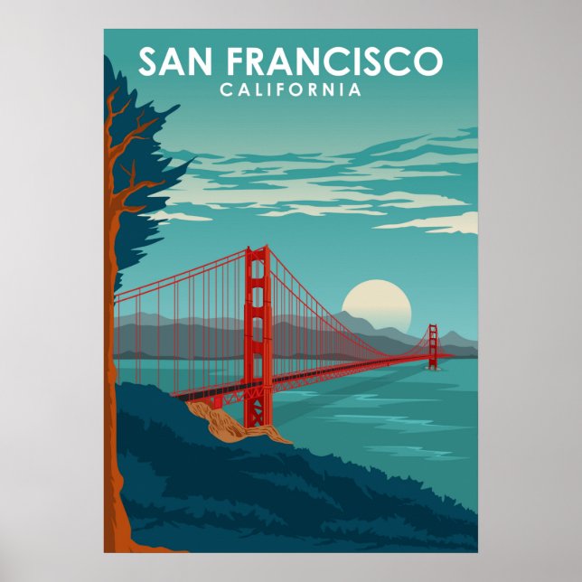 San Francisco California United Stater Travel Poster (Framsidan)