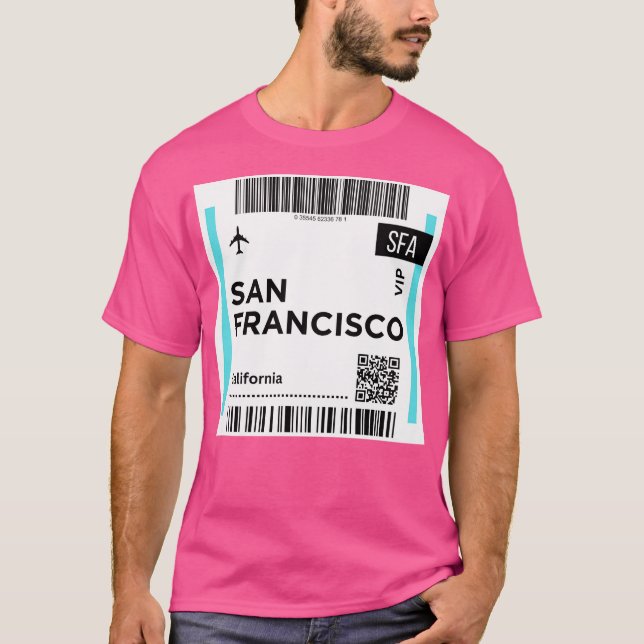 San Francisco California Usa Joseboarding Pass T Shirt (Framsida)