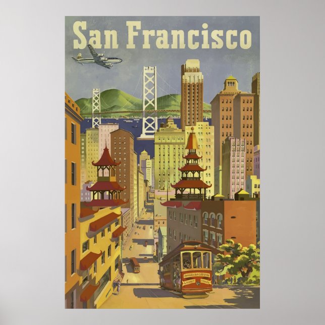 San Francisco California Vintage resor Poster (Framsidan)