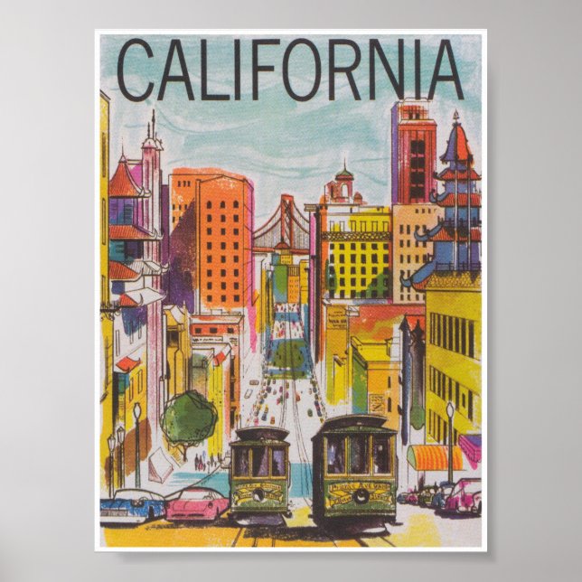 San Francisco California Vintage resor Poster (Framsidan)