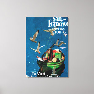 San Francisco CaliforniaFishermans hamnplats Canvastryck