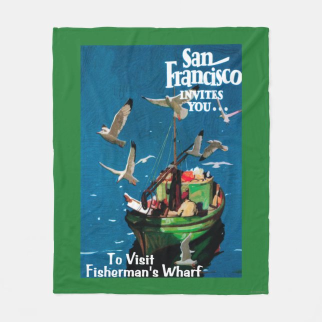 San Francisco CaliforniaFishermans hamnplats Fleecefilt (Framsidan)