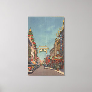 San Francisco CAStreet plats av Chinatown Canvastryck
