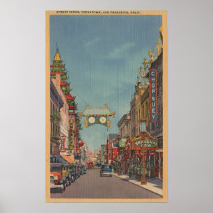 San Francisco CAStreet plats av Chinatown Poster