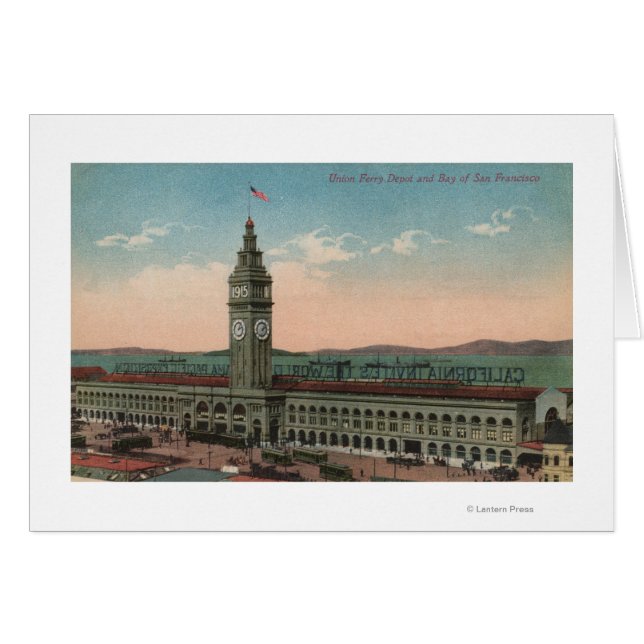 San Francisco, CAUnion Ferry Terminal Byggnad Hälsningskort (Framsidan Horizontal)