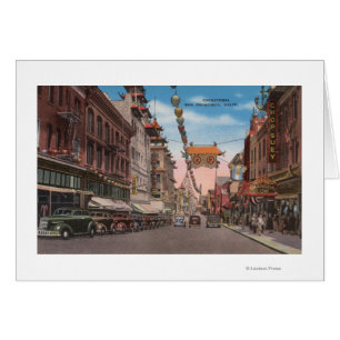 San Francisco CAView av Chinatown den huvudsakliga Hälsningskort