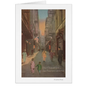 San Francisco CAView av den gammala Chinatown Hälsningskort