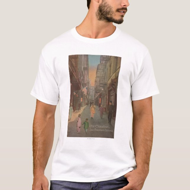 San Francisco CAView av den gammala Chinatown Tee Shirt (Framsida)