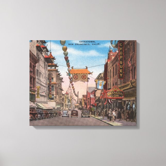 San Francisco, CAView of Chinatown Main Street Canvastryck (Framsida)