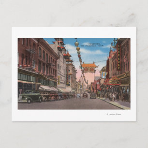 San Francisco, CAView of Chinatown Main Street Vykort