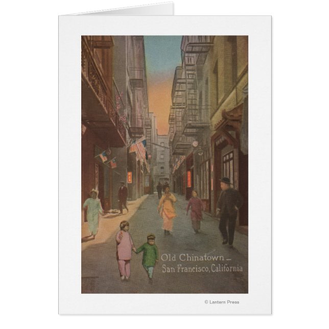 San Francisco, CAView of Old Chinatown Street Hälsningskort (Framsidan)