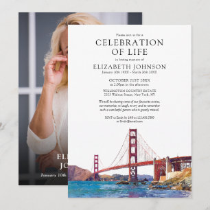 San Francisco Celebration Of Life Begravning Foto Inbjudningar