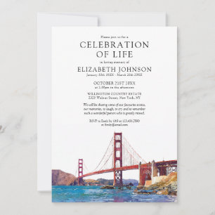 San Francisco Celebration Of Life Begravning Inbjudningar