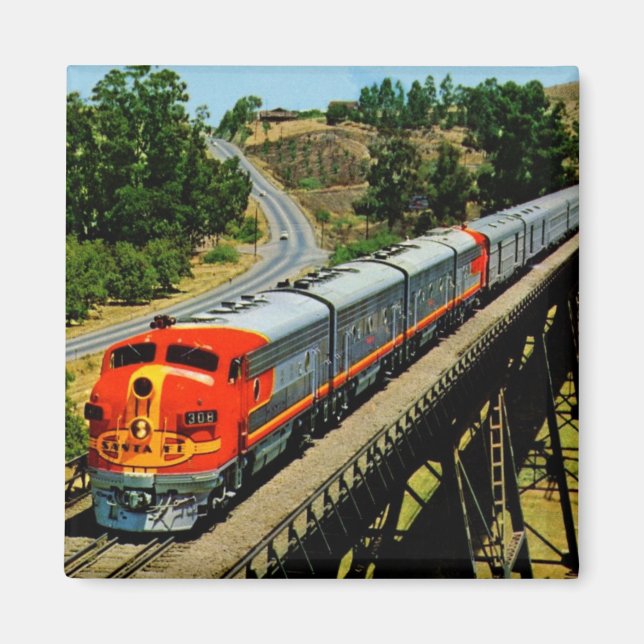 San Francisco Chief Tåg en Route Vintage Magnet (Framsidan)