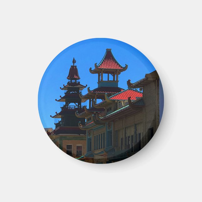 San Francisco Chinatown #10 Round Magnet (Framsidan)