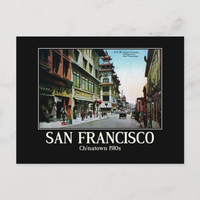 San Francisco Chinatown 1910 Vykort (Framsida)