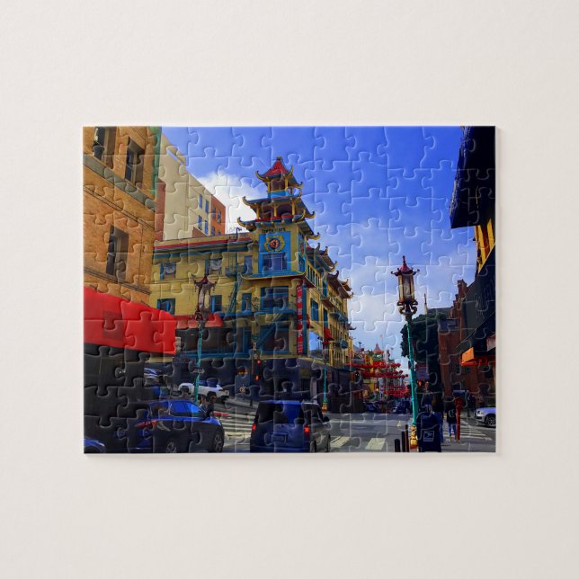 San Francisco Chinatown #8 Jigszle Puzzle Pussel (Horisontell)