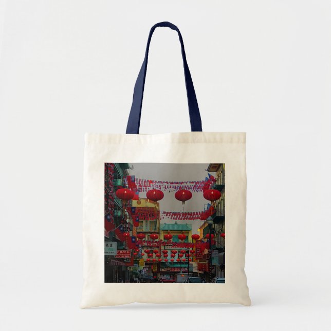 San Francisco Chinatown Lanterns #4 Tote Bag Tygkasse (Framsidan)
