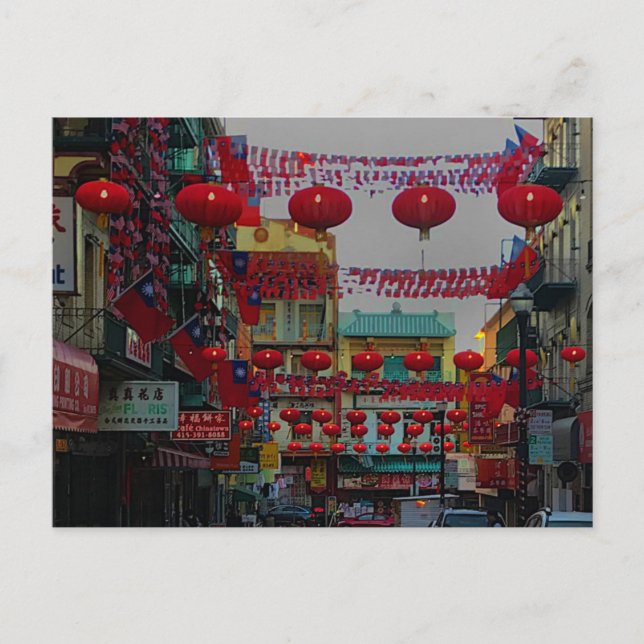 San Francisco Chinatown Lanterns #4 vykort (Framsida)